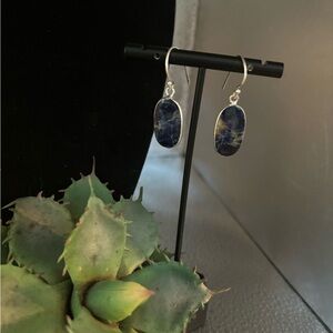 Sodalite lightweight earrings 925 must see great for denim